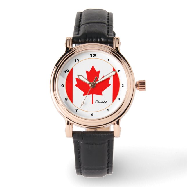 Bandera canadiense, reloj de moda/diseño de moda d (Anverso)