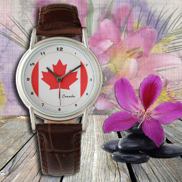 Bandera canadiense, reloj de moda/diseño de moda d