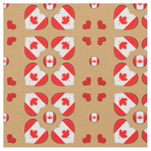 Bandera canadiense y tela de la moda del corazón 