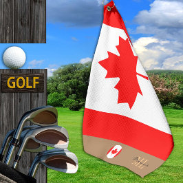 Bandera canadiense y toalla de golf monogramada en