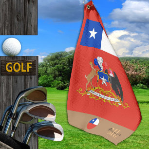 Bandera chilena monogramada y toalla de golf de Ch