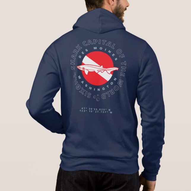 Bandera circular de buceo Camisa oscura (Reverso)