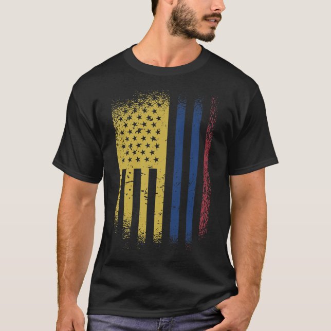 Bandera Colombiana Estadounidense Usa Camiseta Col (Anverso)