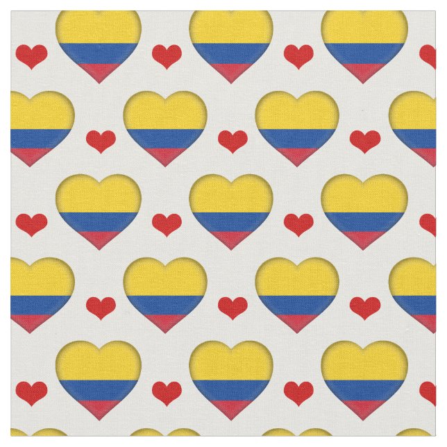 Bandera colombiana Tela del Corazón Rojo/Colombia (De cerca)