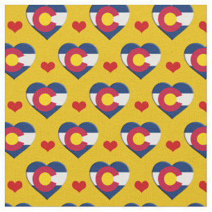 Bandera Colorado, Corazón Rojo, Tela de moda ORO /