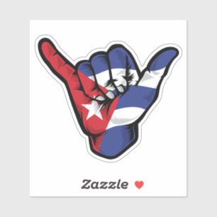 Bandera cubana de Shaka Pegatina de buenas vibraci