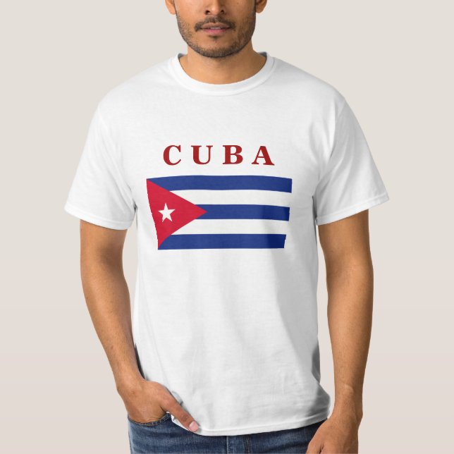 Bandera cubana, etiquetada como camiseta (Anverso)