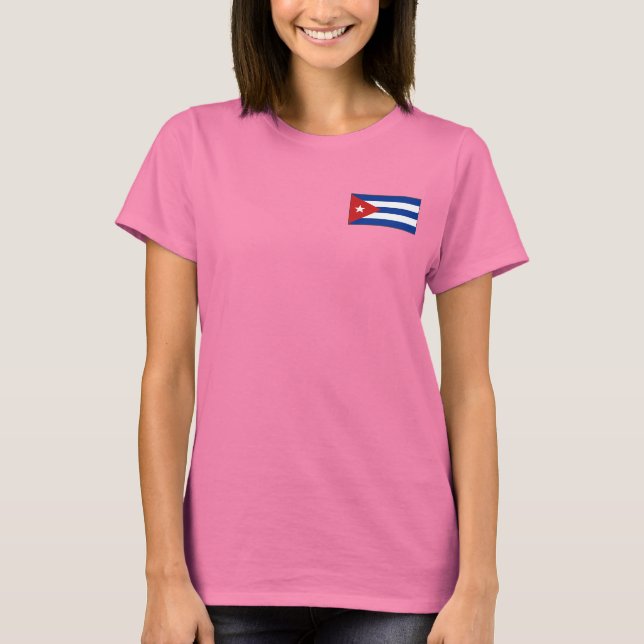 Bandera cubana y mapa de camisetas dk (Anverso)