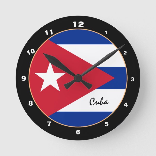 Bandera cubana y reloj de diseño/casa de moda (Anverso)