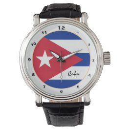 Bandera cubana y reloj de moda/diseño de moda