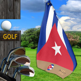 Bandera cubana y toalla de golf monogramada en Cub