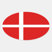 Bandera danesa pegatina oval de Dinamarca