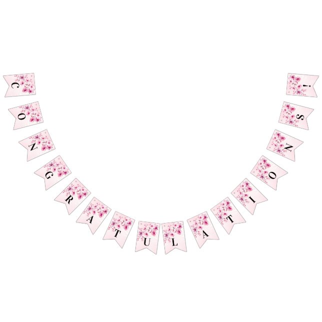 Bandera de agrupación de flores rosadas acuarelas (Todo)