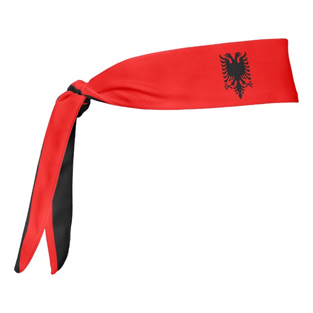 Bandera de Albania Elegante Banda Ancha Patriótica (Girar 270)