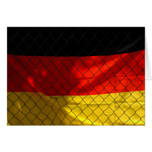 Bandera de Alemania detrás de la valla de enlace e