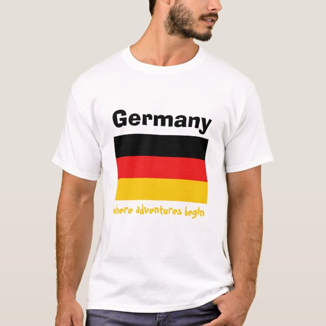 Bandera de Alemania + Mapa + Camiseta del texto (Anverso)