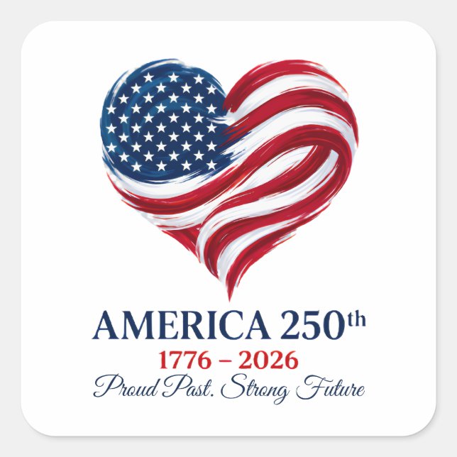 Bandera de América Calcomanía de corazón del 250 a (Anverso)