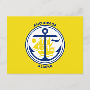 Bandera de Anchorage, postal de Alaska