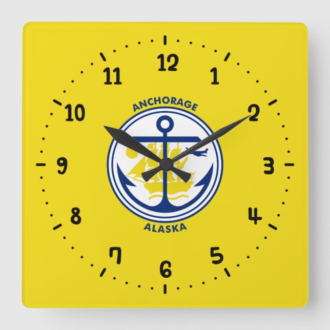 Bandera de Anchorage, reloj de pared de la plaza A (Anverso)