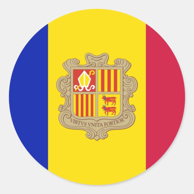 Bandera de Andorra Pegatina (Anverso)