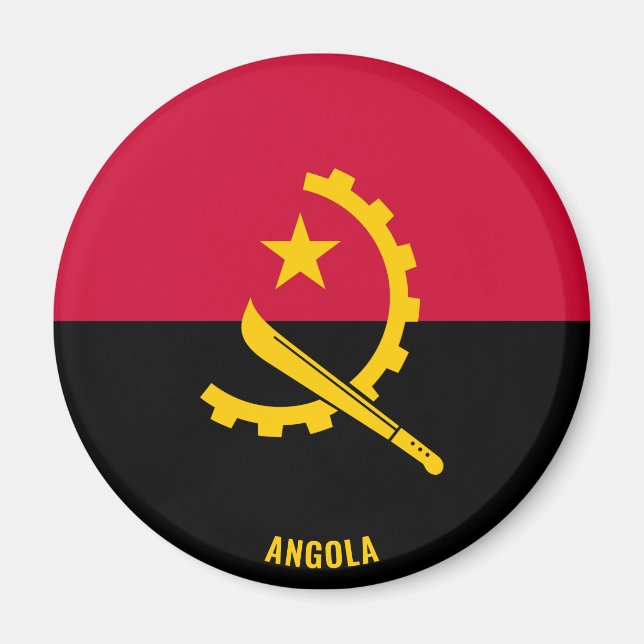 Bandera de Angola cautiva imán patriótico (Frente)