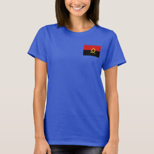 Bandera de Angola y mapa de camiseta dk