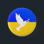 Bandera de apoyo de botón de Ucrania - Paloma de p<br><div class="desc">Apoya los Botones de Ucrania - Paz - Bandera Ucraniana - Libertad - Solidaridad - Juntos Fuerte - ¡Victoria de la Libertad! Hagamos del mundo un lugar mejor - ¡todos juntos! Un mundo mejor comienza - depende - ¡los necesita también! Puede transferir a más de 1000 productos Zazzle. Redimensionar y...</div>