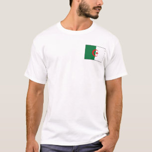 Bandera de Argelia y mapa de camisetas