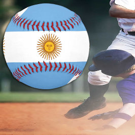 Bandera de Argentina y bolas de béisbol