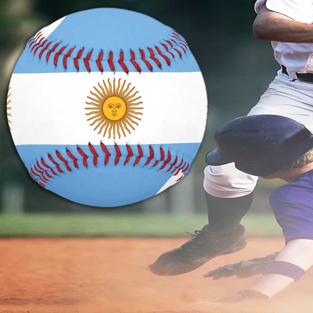 Bandera de Argentina y bolas de béisbol (Subido por el creador)