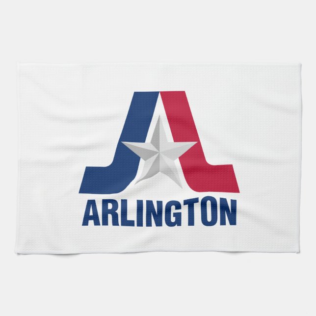 Bandera de Arlington, toalla de cocina de Texas (Horizontal)