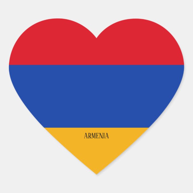 Bandera de Armenia espléndida Pegatina del Corazón (Anverso)