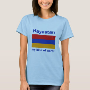 Bandera de Armenia + mapa + camiseta de texto