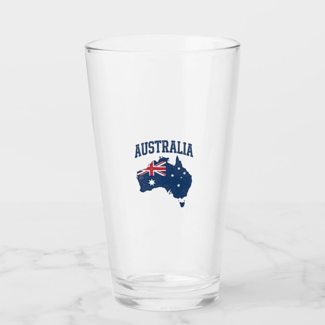 Bandera de Australia Mapa Gráfico Antiguo Deterior (Anverso)