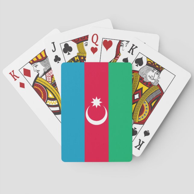 Bandera de Azerbaiyán patriótica jugando cartas (Reverso)