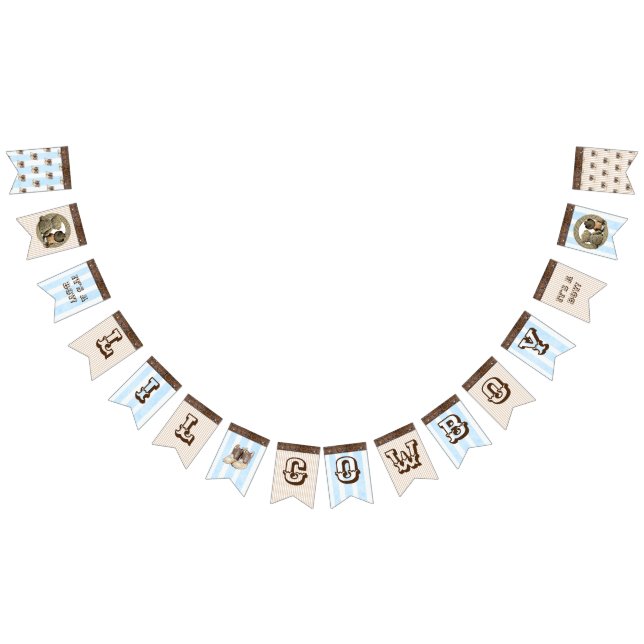 Bandera de Baby Shower de chico de raza negra (Todo)