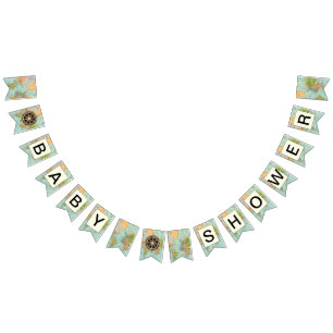 Bandera de Baby Shower - tema multicolor del mapa