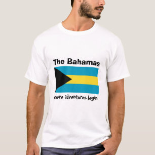 Bandera de Bahamas + Mapa + Camiseta del texto