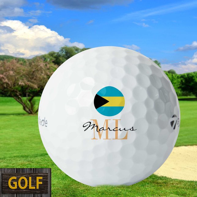 Bandera de Bahamas y bolas de golf de Bahamas mono (Subido por el creador)