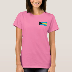 Bandera de Bahamas y mapa de camiseta dk