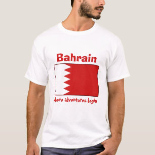 Bandera de Bahrein + Mapa + Camiseta del texto