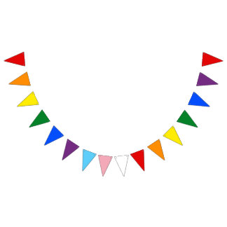 Bandera de banderines de orgullo gay y trans
