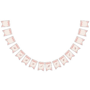 Bandera de banderines para niña Coquette, floral c