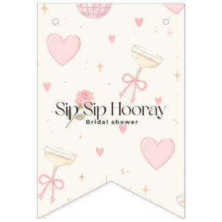 Bandera de banderines Sip Sip Hooray