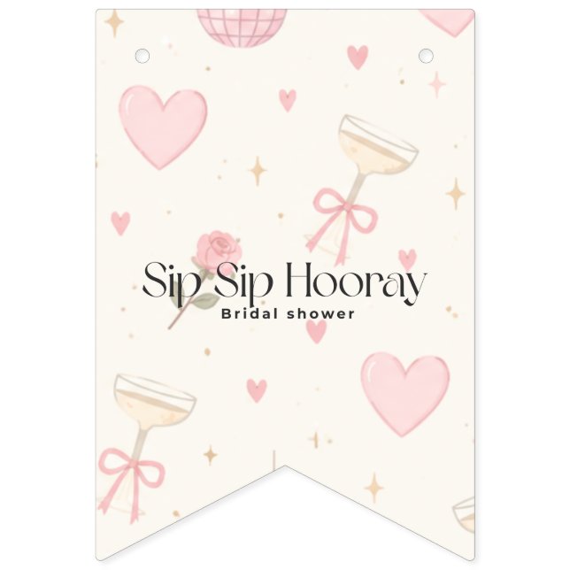 Bandera de banderines Sip Sip Hooray (Primera bandera)