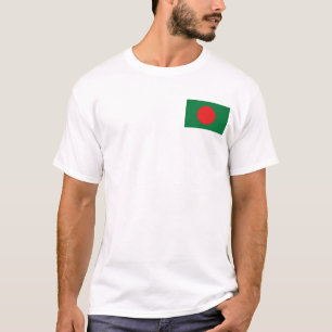 Bandera de Bangladesh y mapa de camisetas
