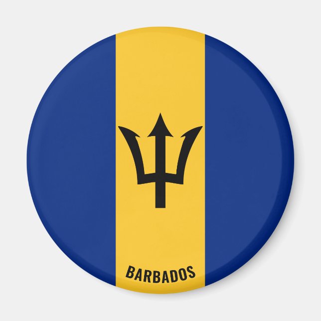 Bandera de Barbados cautiva imán patriótico (Frente)