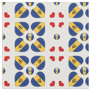 Bandera de Barbados y tela de moda cardíaca de Ba