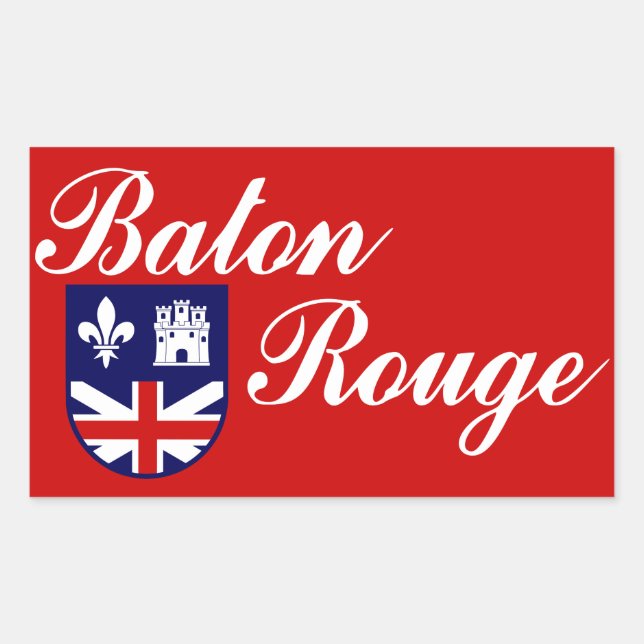 Bandera de Baton Rouge, Pegatina rectangular de Lu (Anverso)