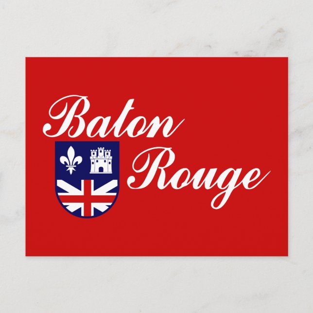 Bandera de Baton Rouge, postal de Luisiana (Anverso)